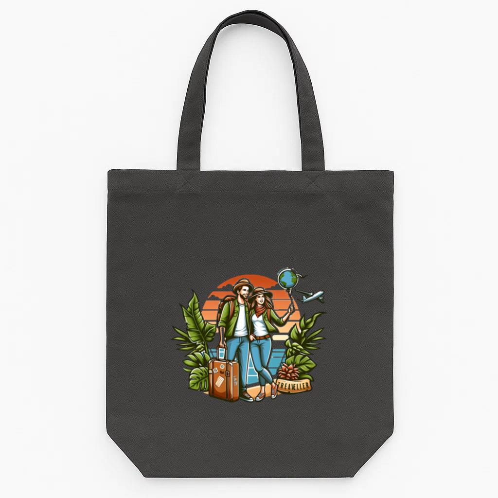 Bold Peaceful Travelling Camping Tote Canvas Bag