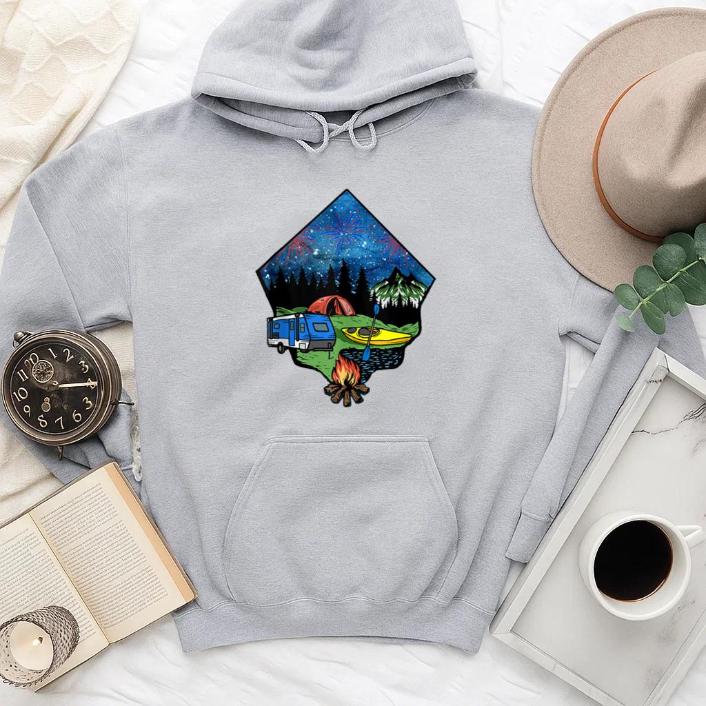 Camping 4th Of July RV Camping Hoodie
