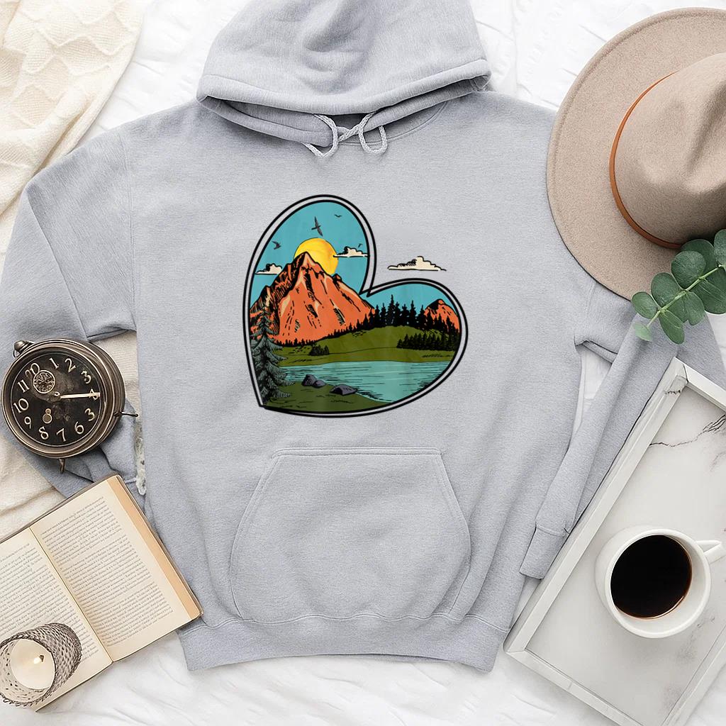 Camping Heart Retro Hoodie