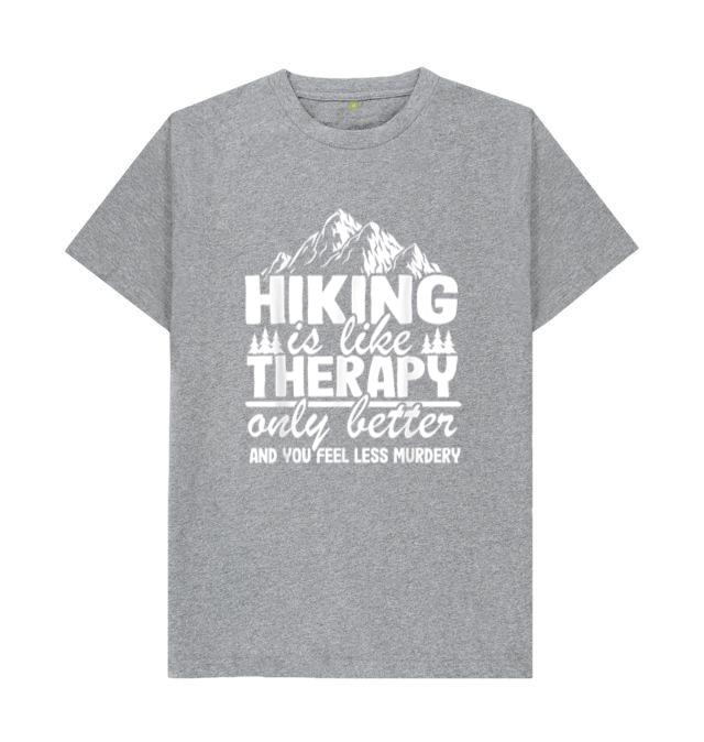 Camping Hiking Is Like Therapy Vintage Mountain T-Shirt