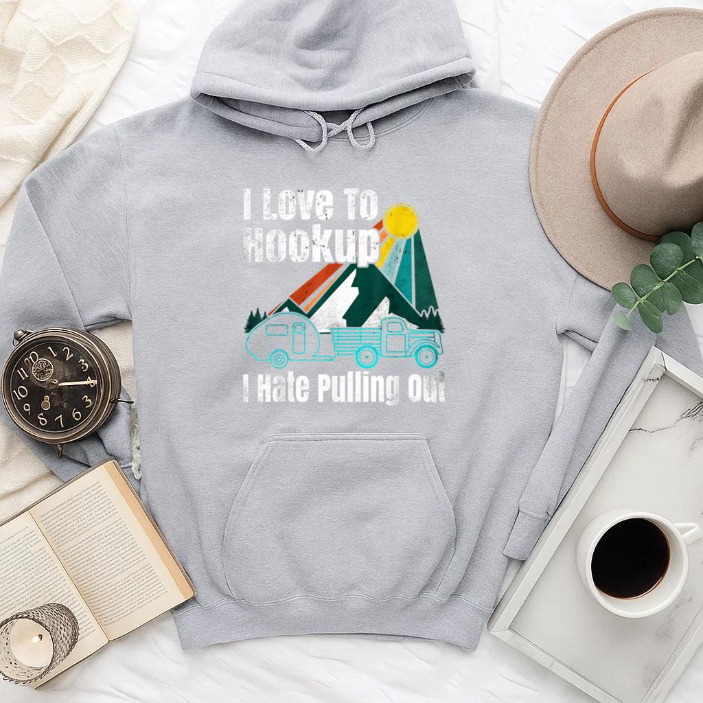 Camping I Love To Hookup Vintage Camper And Truck Hoodie