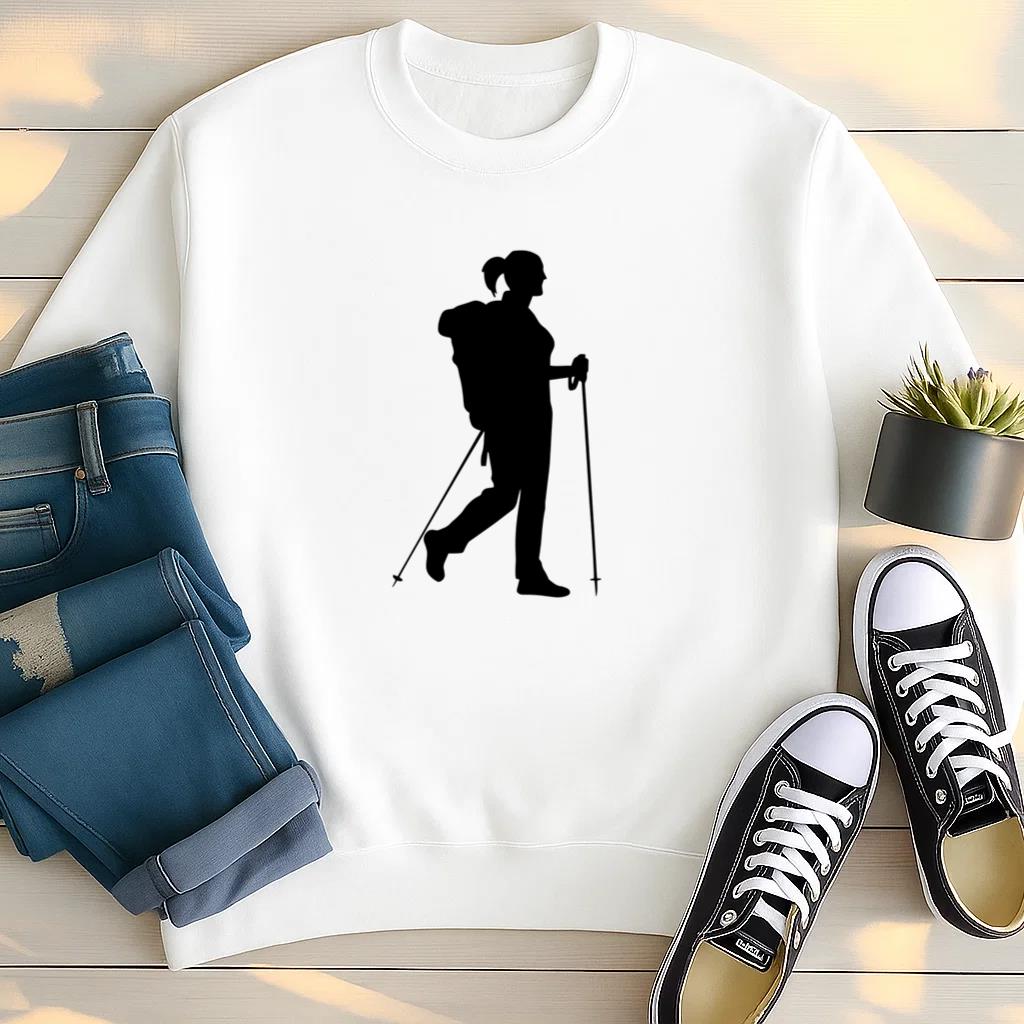 Woman Hiking Silhouette Sweatshirt